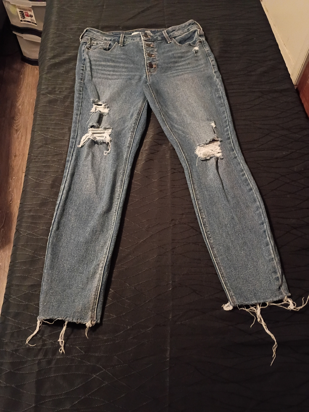 Old Navy Medium Blue Distressed Jeans